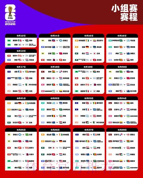 2026世界杯小组赛赛程实时更新观看指南怎么看